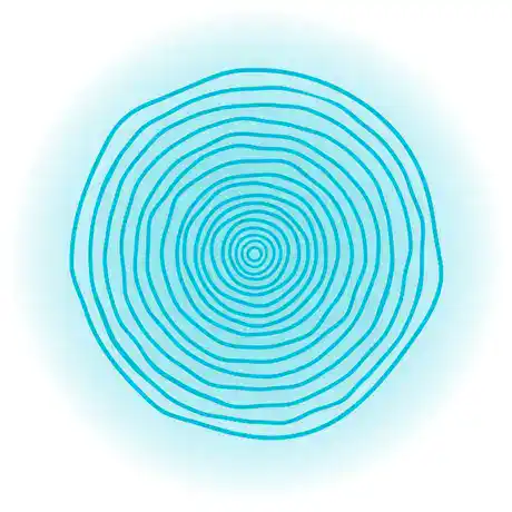 Breathr logo - a blue tree ring pattern