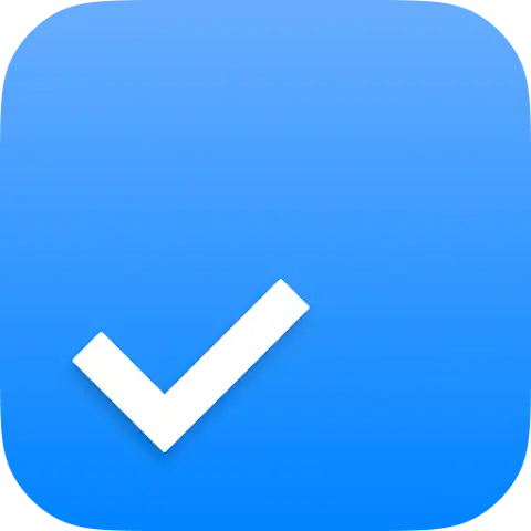 Checkmark icon on a blue background symbolising approval or success.