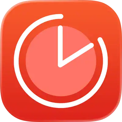 A detailed digital clock icon with a red background, white clock face, and hands indicating the time, symbolising time management or scheduling.