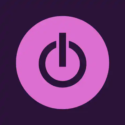 Power button icon on a dark background, symbolising technology or activation.
